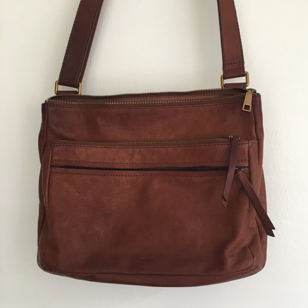 Fossil leather crossbody bag